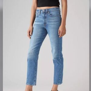 Levi’s 34 x 28 Jeans Wedgie Straight Ankle button fly Christina Light Wash NWT